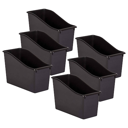 Teacher Created Resources Book Storage Bin, Plastic, Black, 6 PK 20386